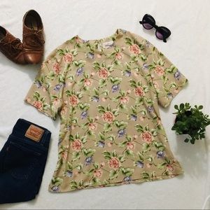 FREE  vintage tan floral print top